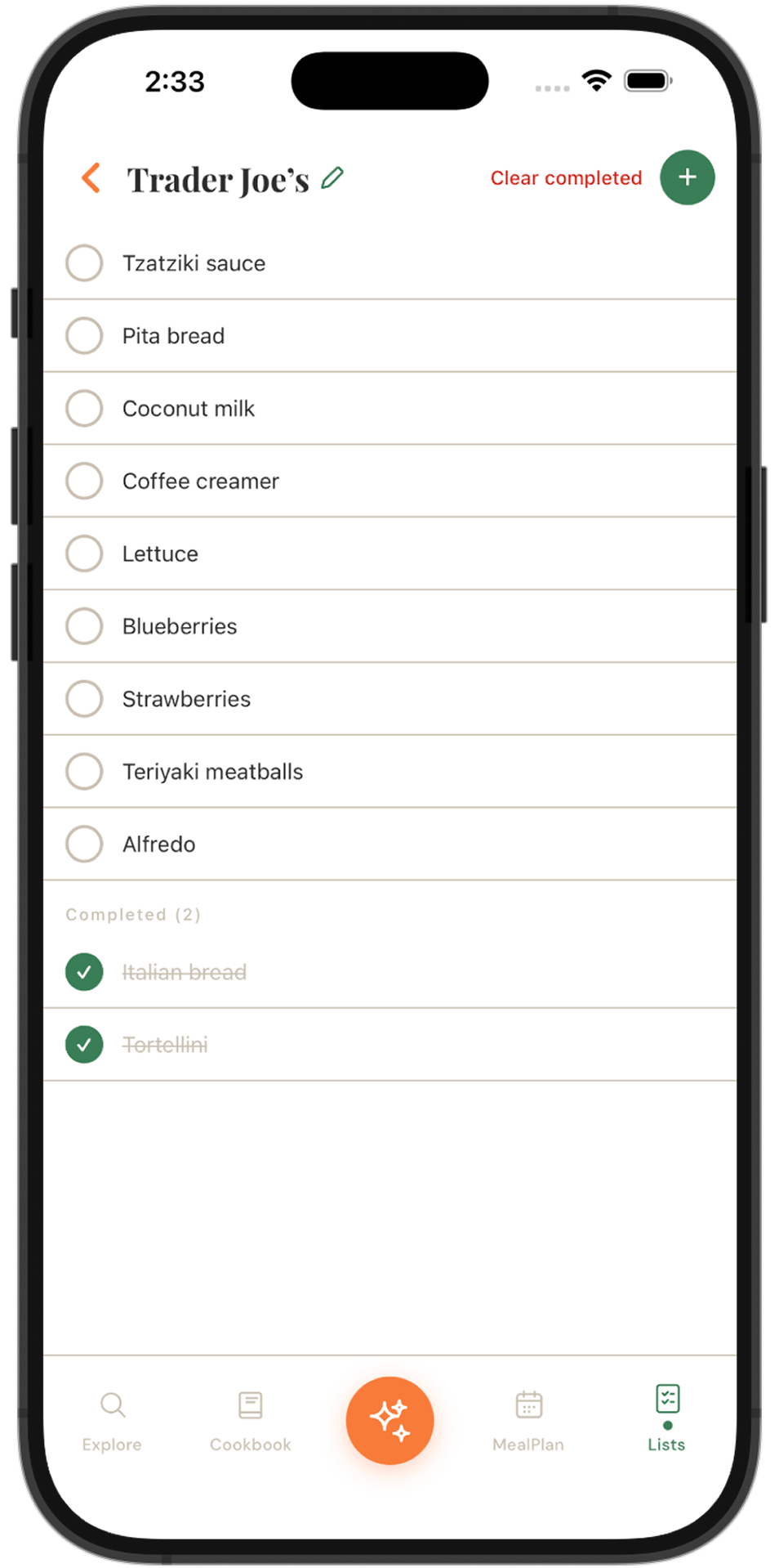 Jam — Grocery lists that build themselves
